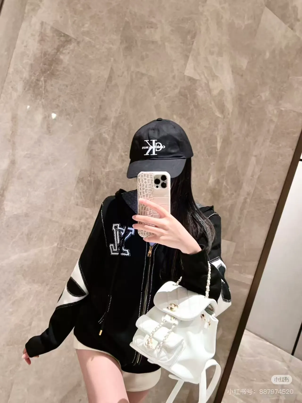 Louis Vuitton/Louis Vuitton old flower intarsia zipper knitted hooded jacket